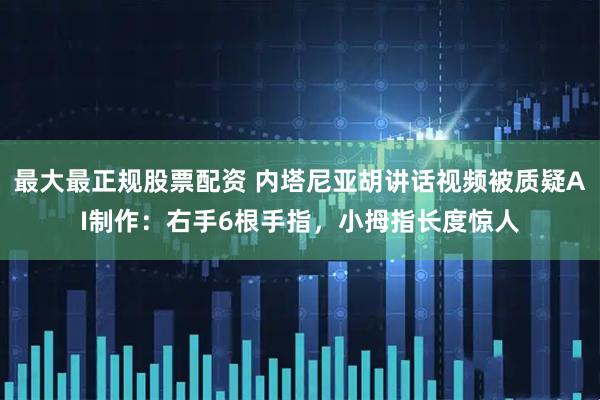 最大最正规股票配资 内塔尼亚胡讲话视频被质疑AI制作：右手6根手指，小拇指长度惊人